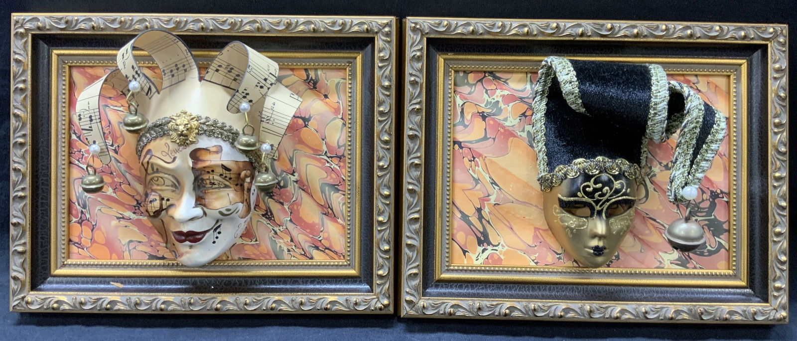 2 Signed Hand Painted Framed Masquerade Masks (1 of 13)