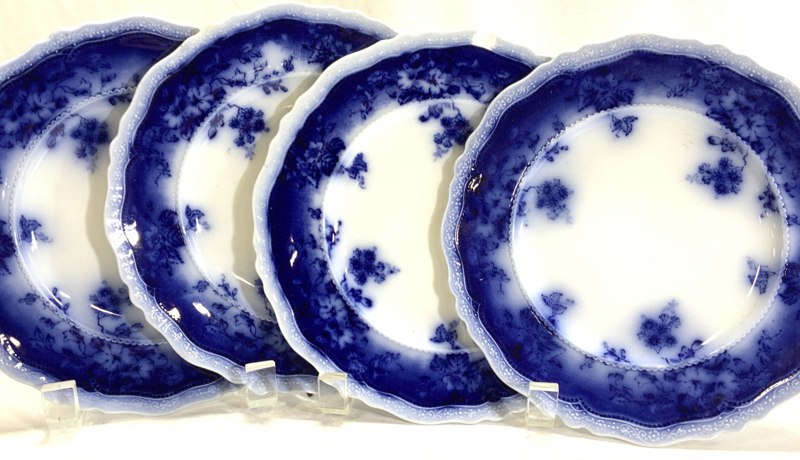 Antique Johnson Bros Flow Blue Porcelain Plates, 4 (1 of 7)