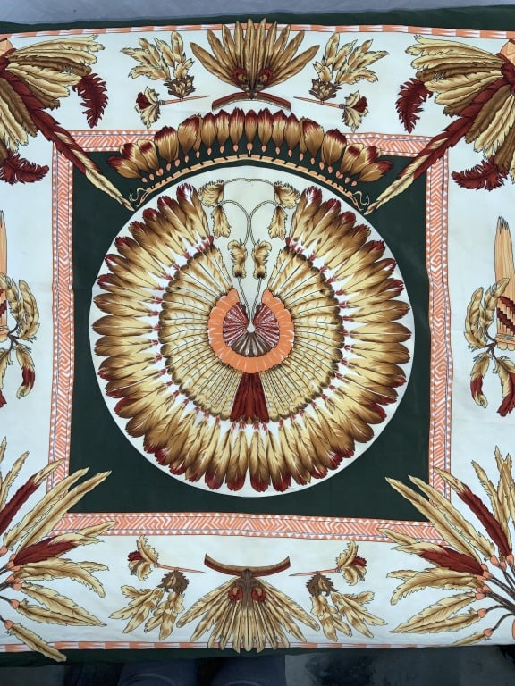 Native American Feather Motif Silk Scarf (1 of 6)