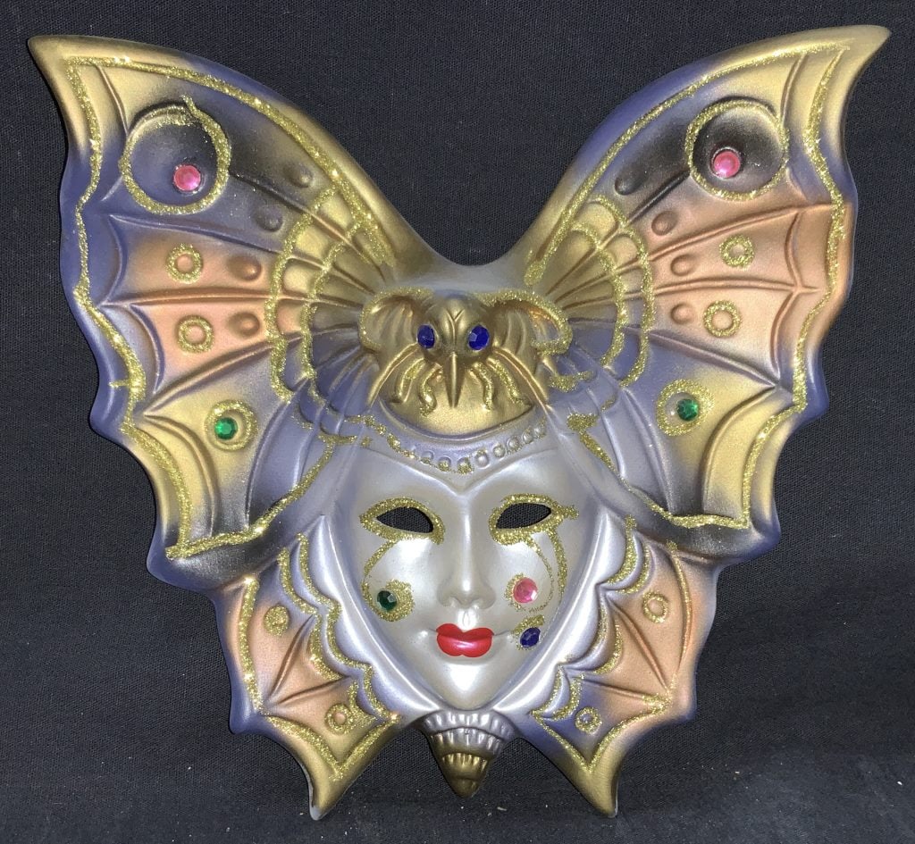 CLB Ceramic Moth Venetian Mask Wall Hanging (1 of 8)