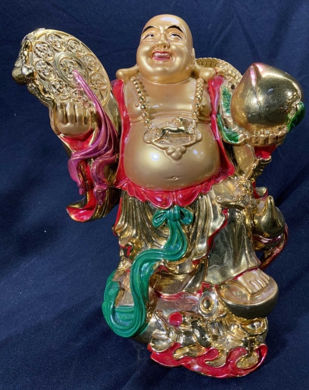 Gilt Laughing Buddha Statue (1 of 9)