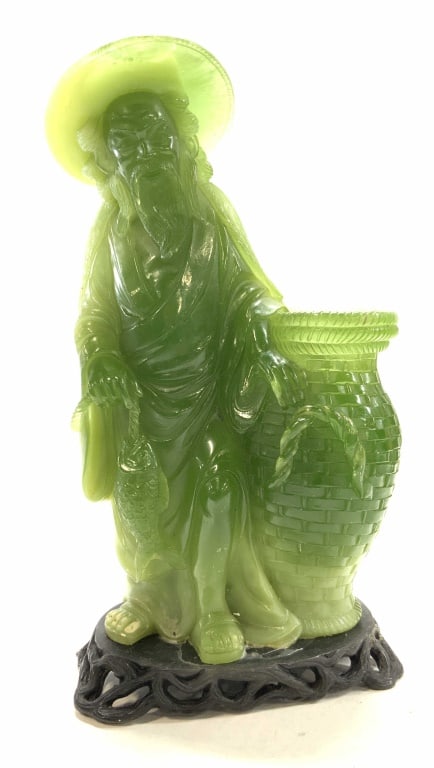 Asian Statue, Man w Basket (1 of 9)