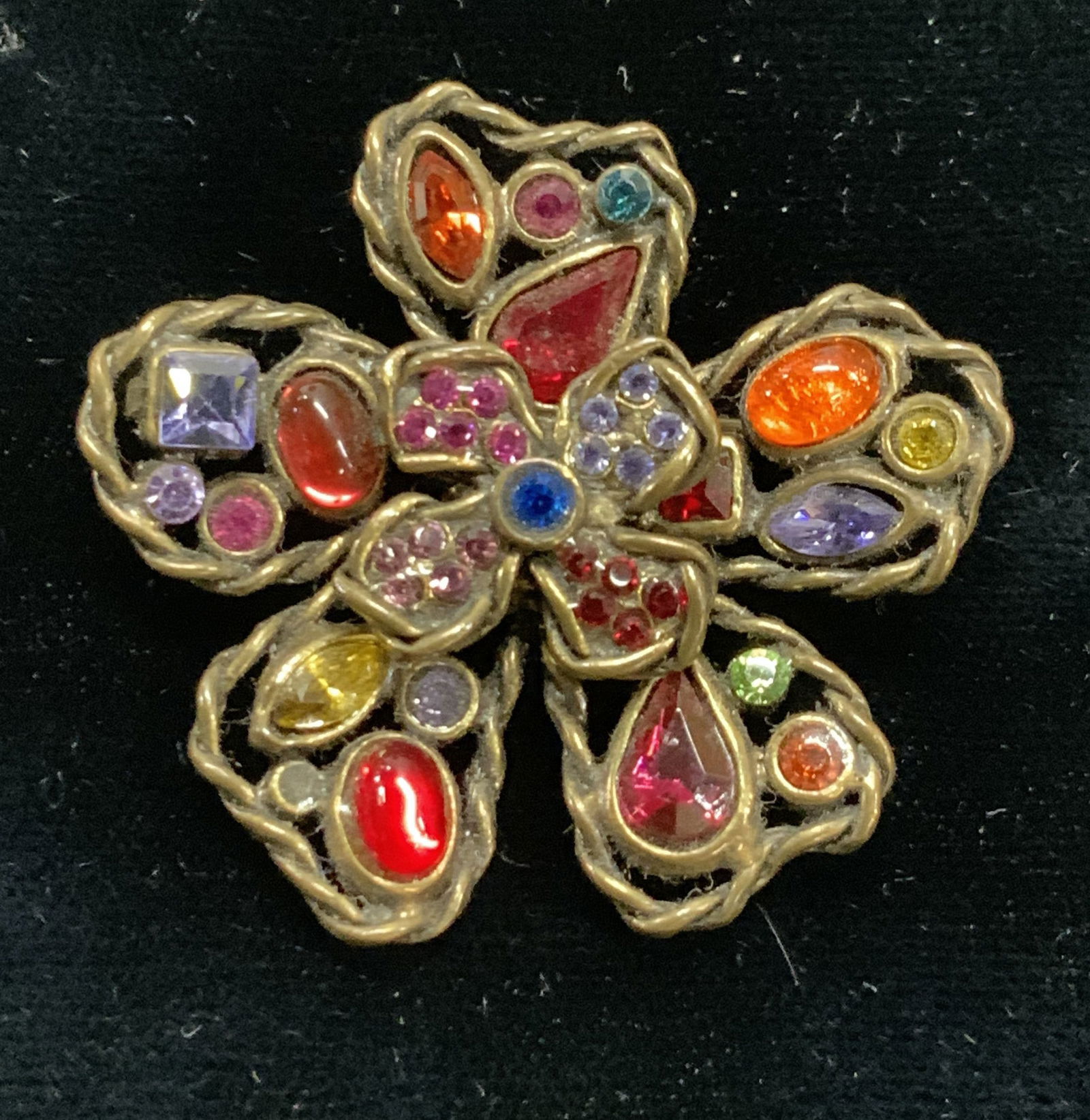 POSSI Multi Chrome Crystal Flower Brooch (1 of 6)