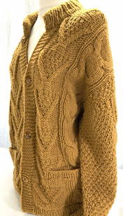 TAVA Hand Knit Wool Sweater Jacket , Ecuador: Lovely wool sweater/ jacket , hand pocket, hand knit, size XL, Made in Ecuador, Signed Label Attached. 27 in. Long. Wood buttons . Luxury Knit wear, wool sweater, Sweater Jacket, Fall Fashion, Clothin