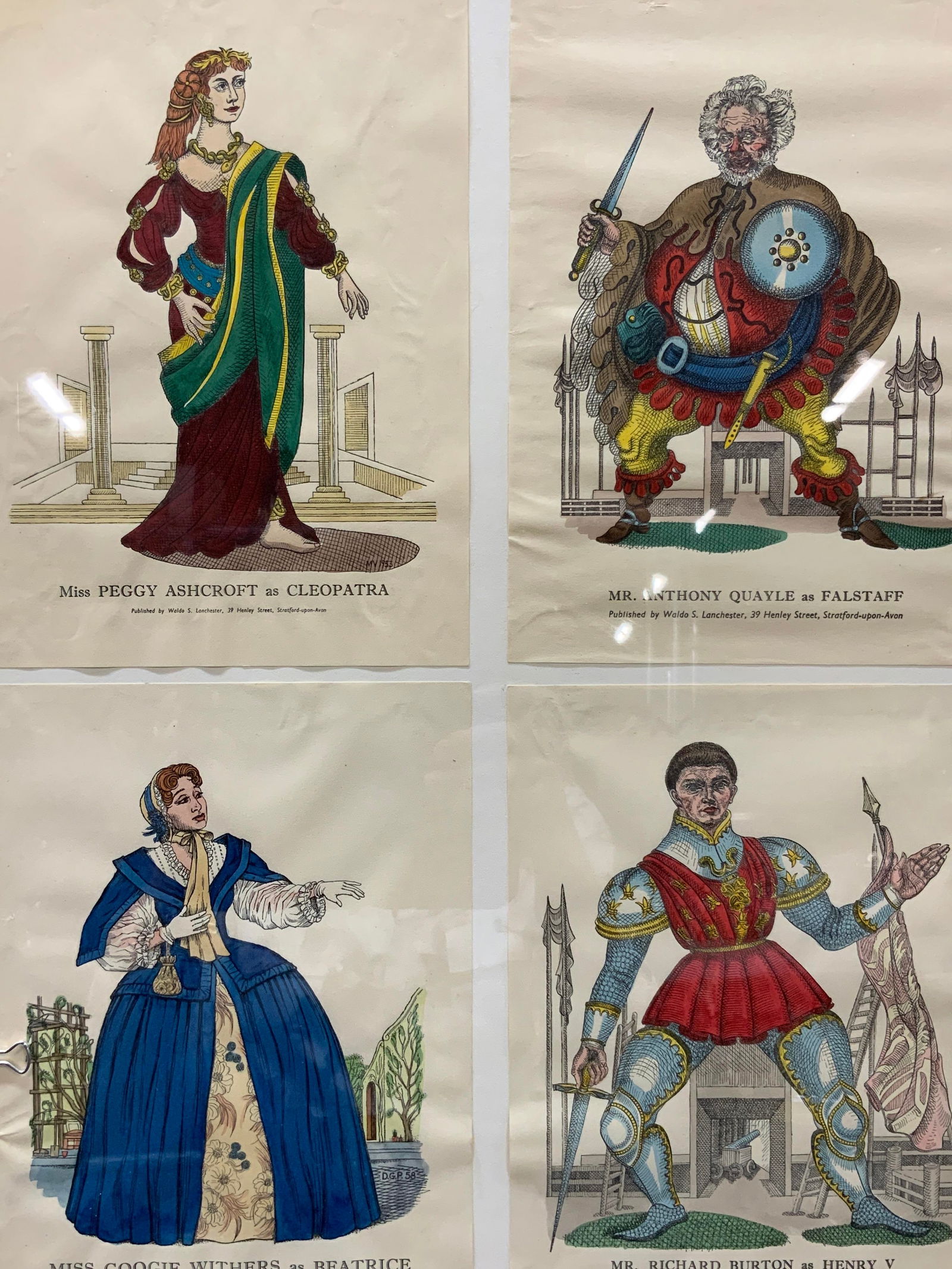 Waldo Lanchester Hand Colored Actor Lithographs (1 of 12)