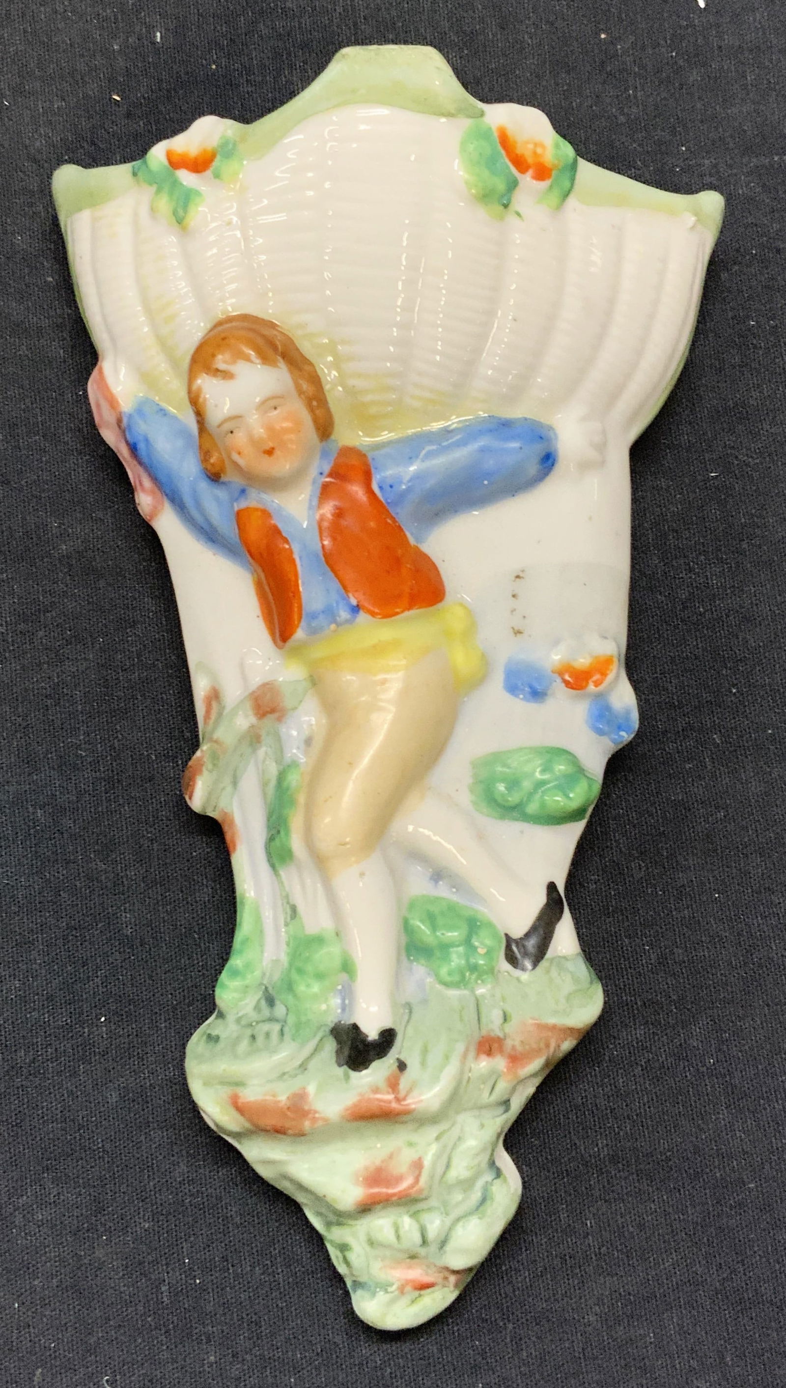 Vintage Figural Porcelain Wall Pocket, Japan (1 of 6)