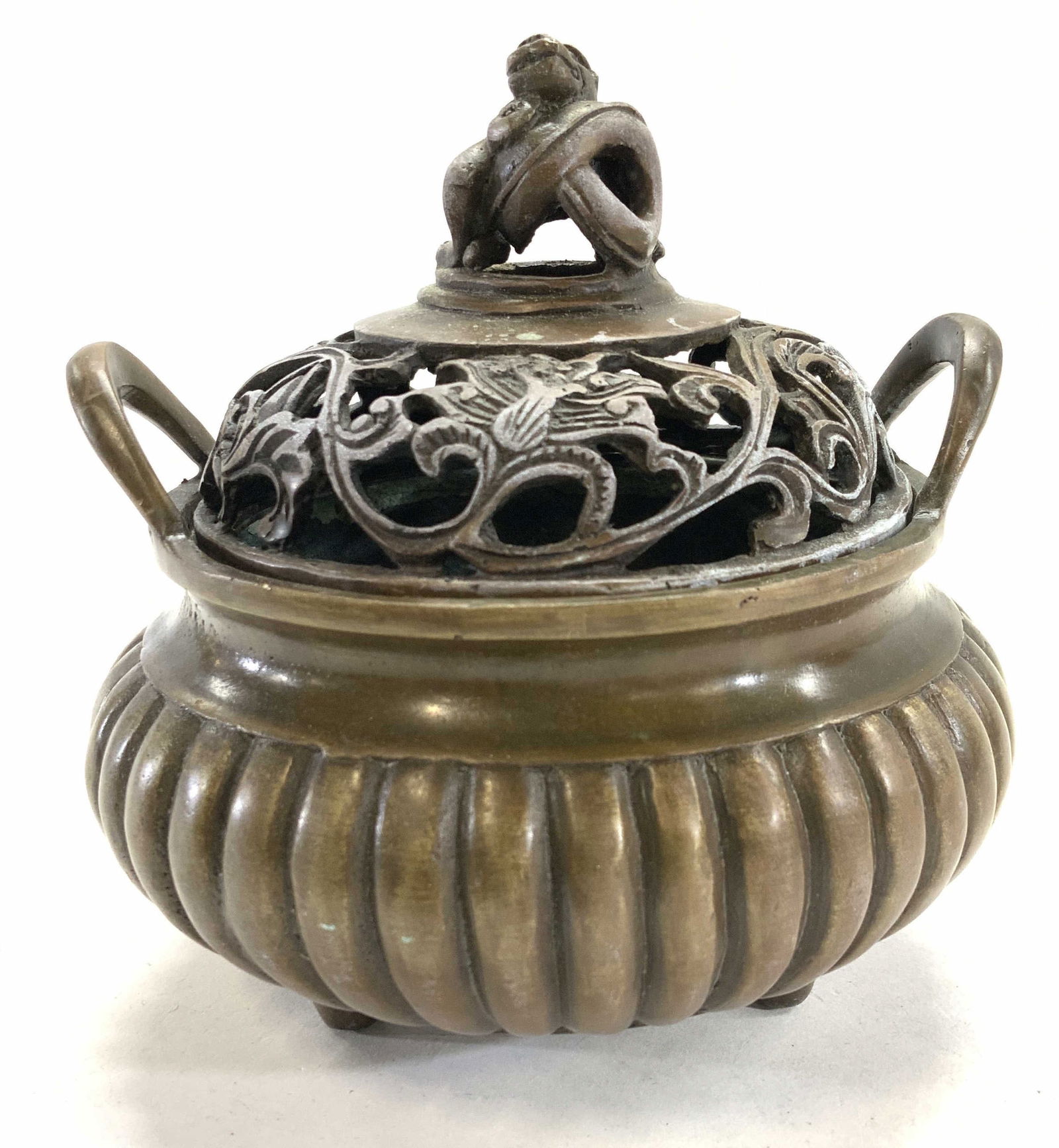 Fu Dog Asian Bronze Footed Censor, Sgn (1 of 6)