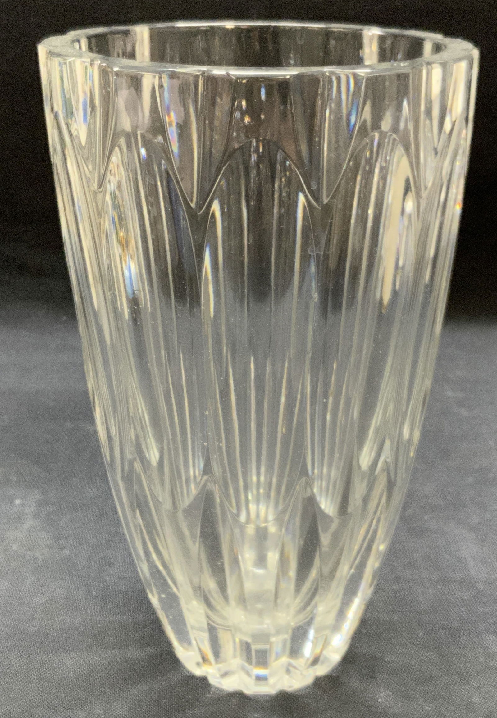 Heavy Ribbed Cut Crystal Vase (1 of 6)