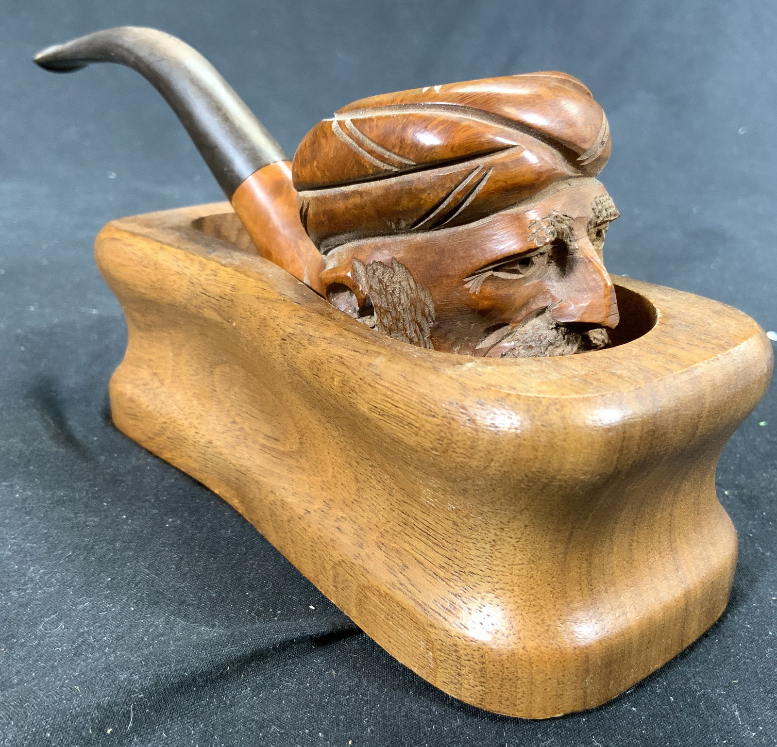 DECATUR INDUSTRIES Wooden Pipe & Holder FRANCE (1 of 8)