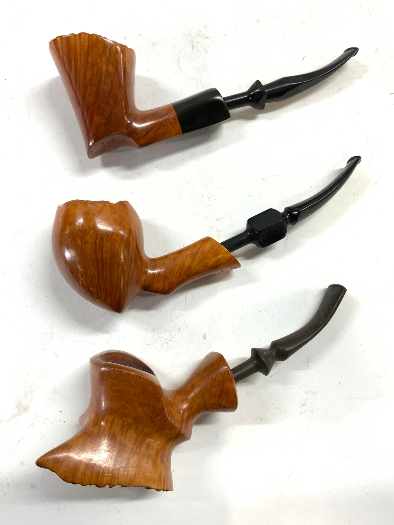 BEN WADE Lot 3 Carved Wooden Pipes DENMARK (1 of 7)