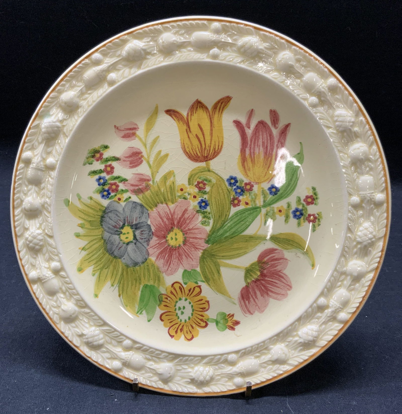 Vintage Adams Titian Ware Floral Ceramic Plate (1 of 6)