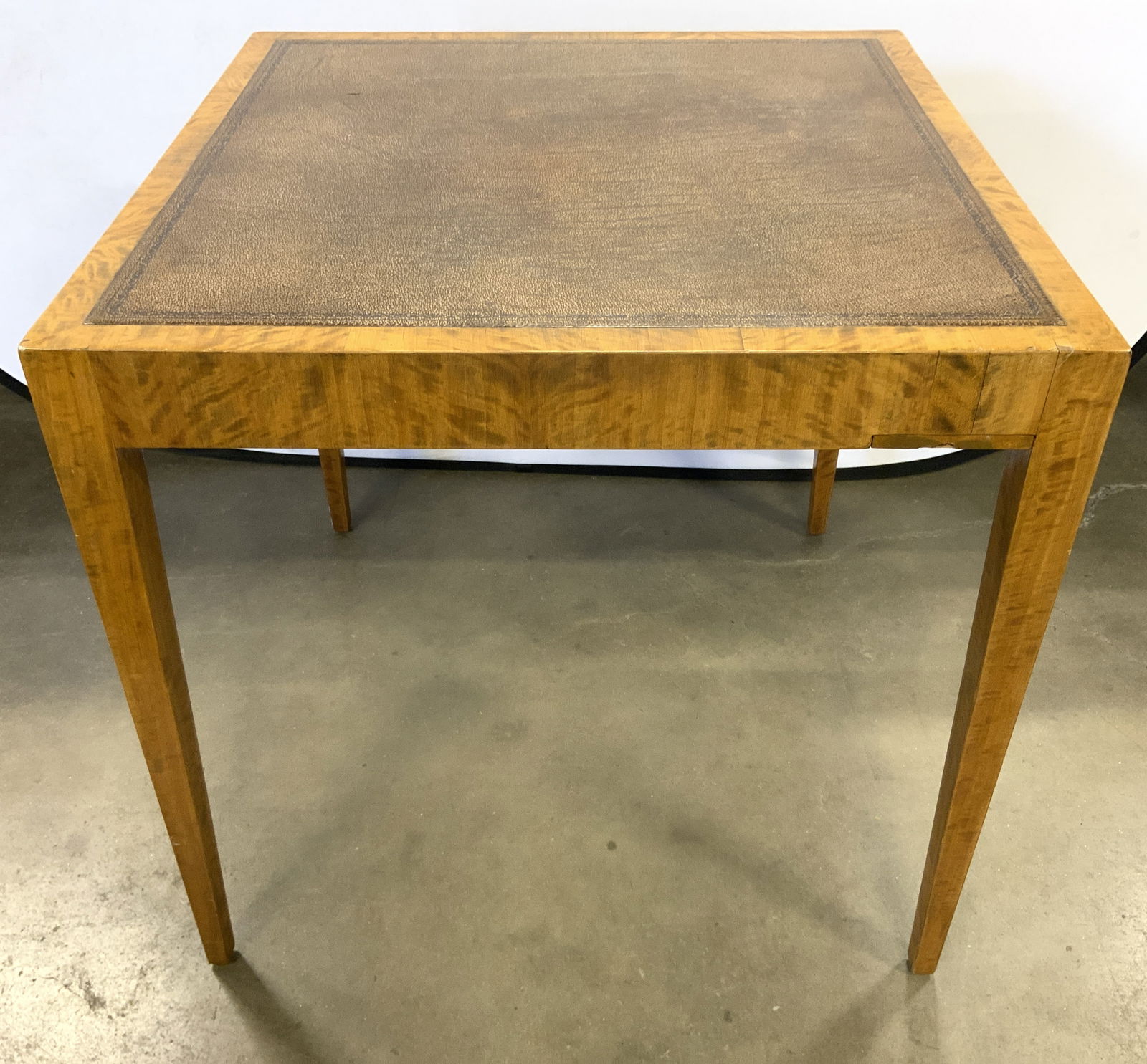 Vintage Wooden Leather Top Table W Cup Holders (1 of 10)