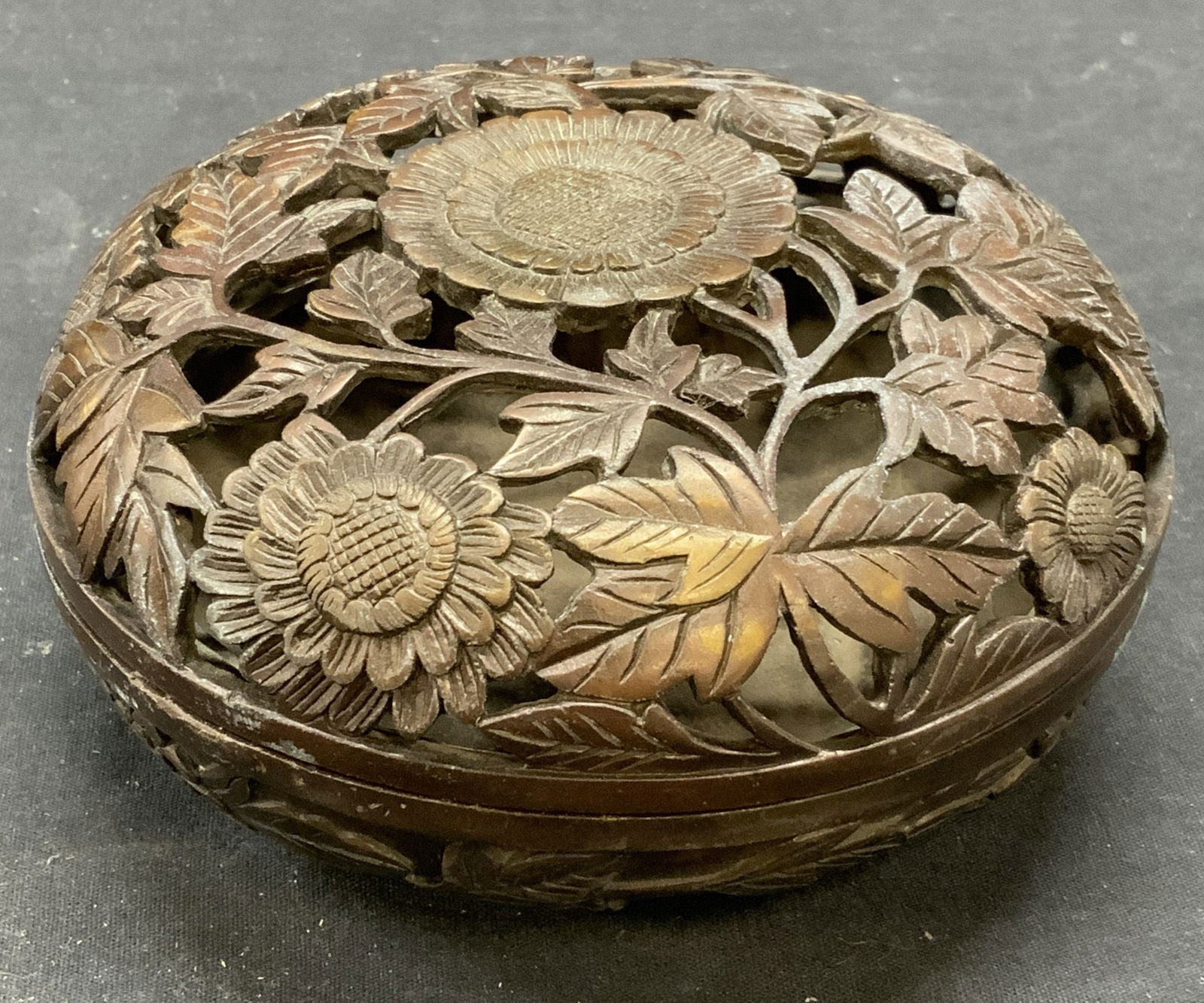 Stamped Chinese Bronze Flower Incense Burner (1 of 6)