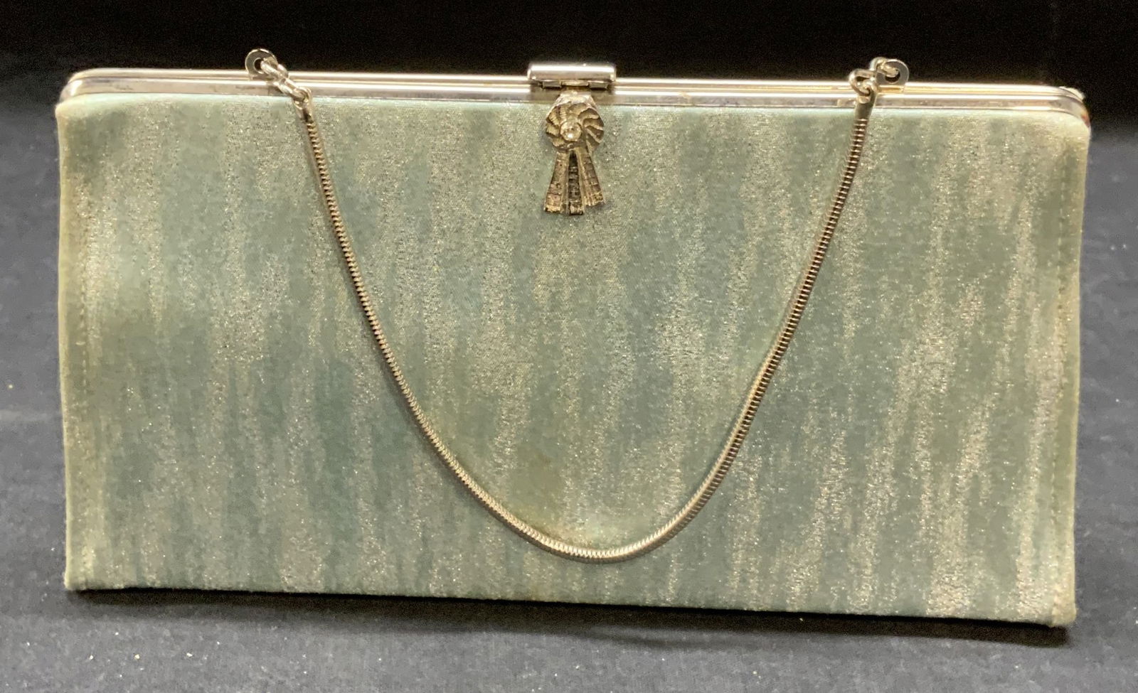 Vintage Blue Metallic Evening Bag (1 of 6)