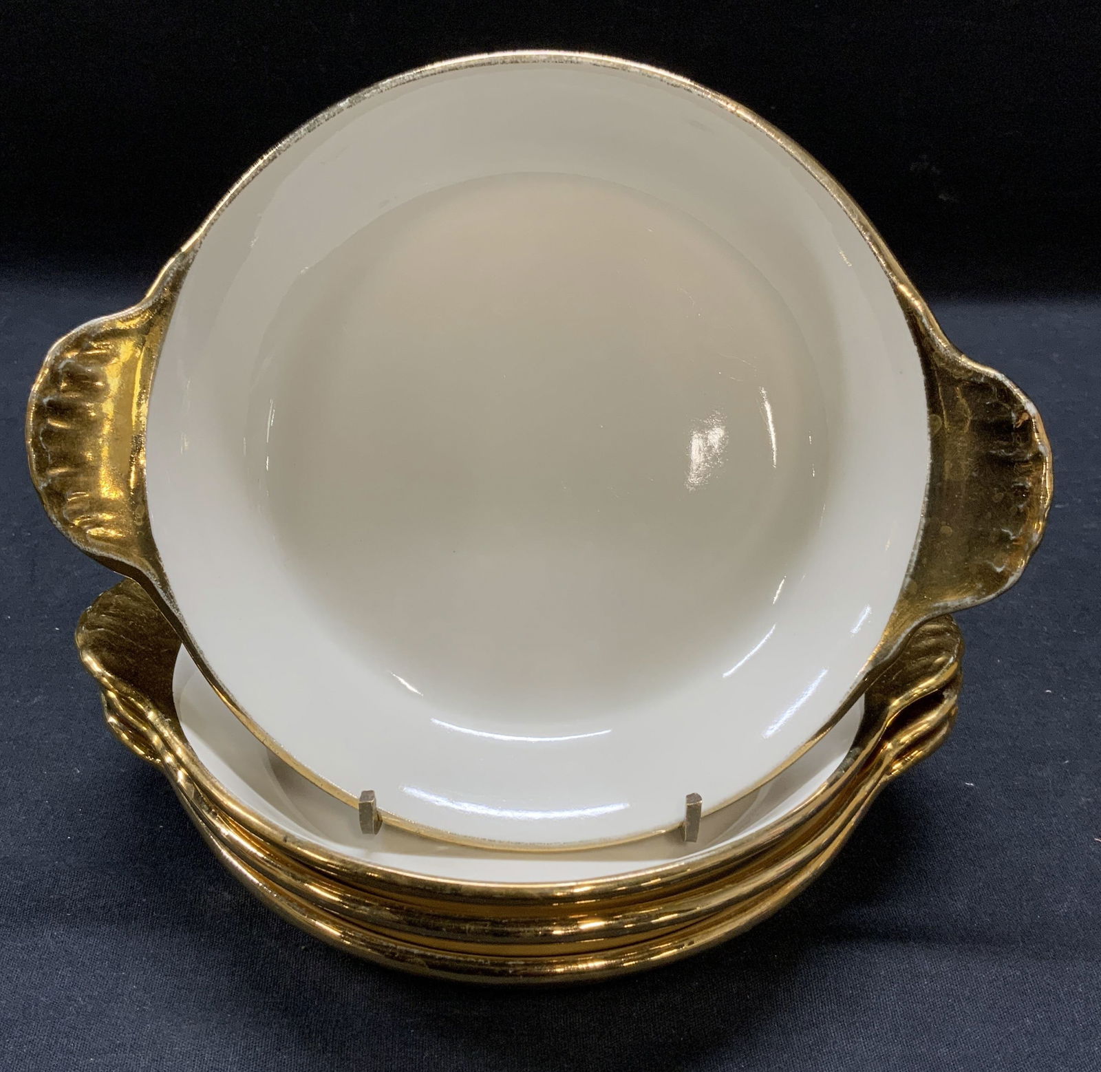 Set 4 Hall China Golden Glo 22k Gilt Bowls (1 of 7)