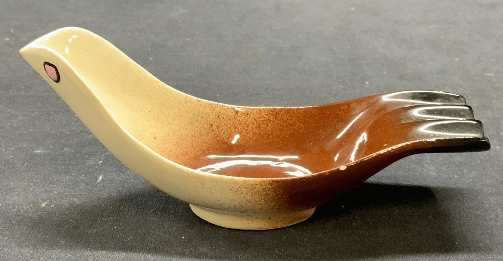 Vintage Bird Figural Pottery Trinket Dish (1 of 6)