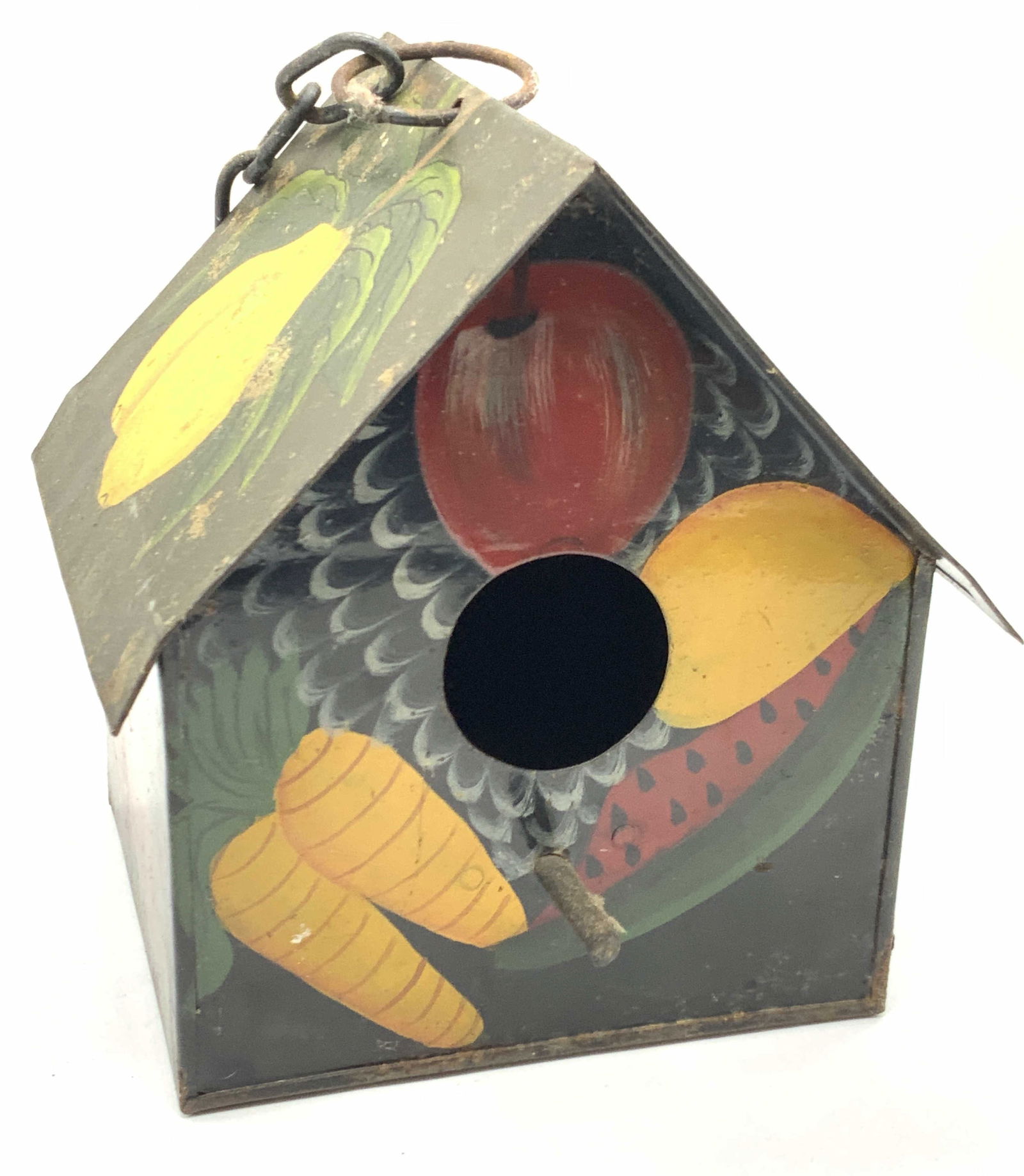 Hand Painted Hanging Metal Bird House (1 of 8)