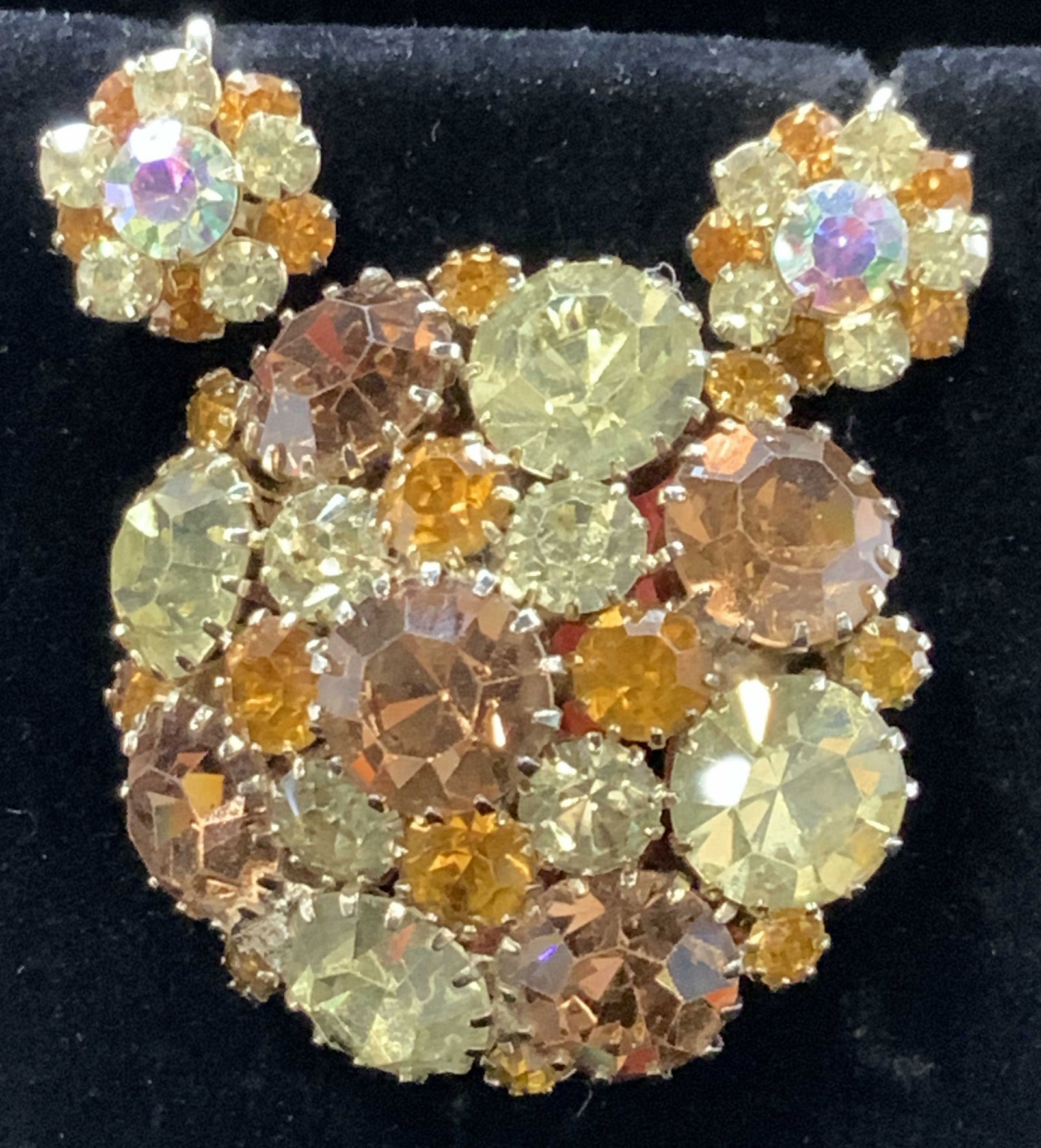 WEISS CLUSTER RHINESTONE Jewelry Set 3 (1 of 6)