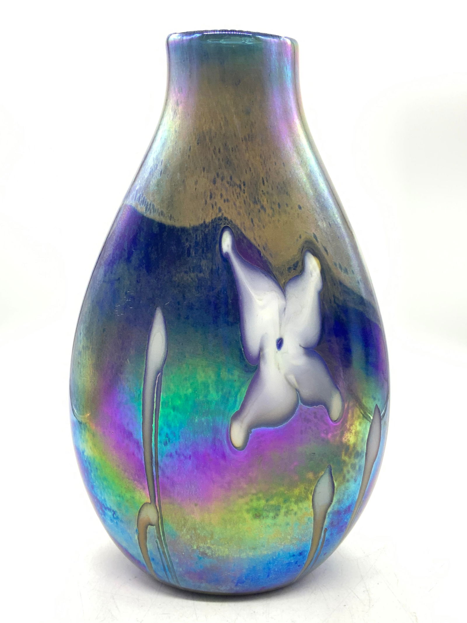 Signed Hand Blown Art Glass Vase (1 of 10)