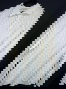 Kirkland XXL 100% Cashmere Sweater, Italy: Marked Kirkland signature. XXL 100% Cashmere, made in Italy. Off white woven long sleeve sweater. Approximately 23 inches wide from armpit to armpit and 18 inches long from inner arm stitching. Modera