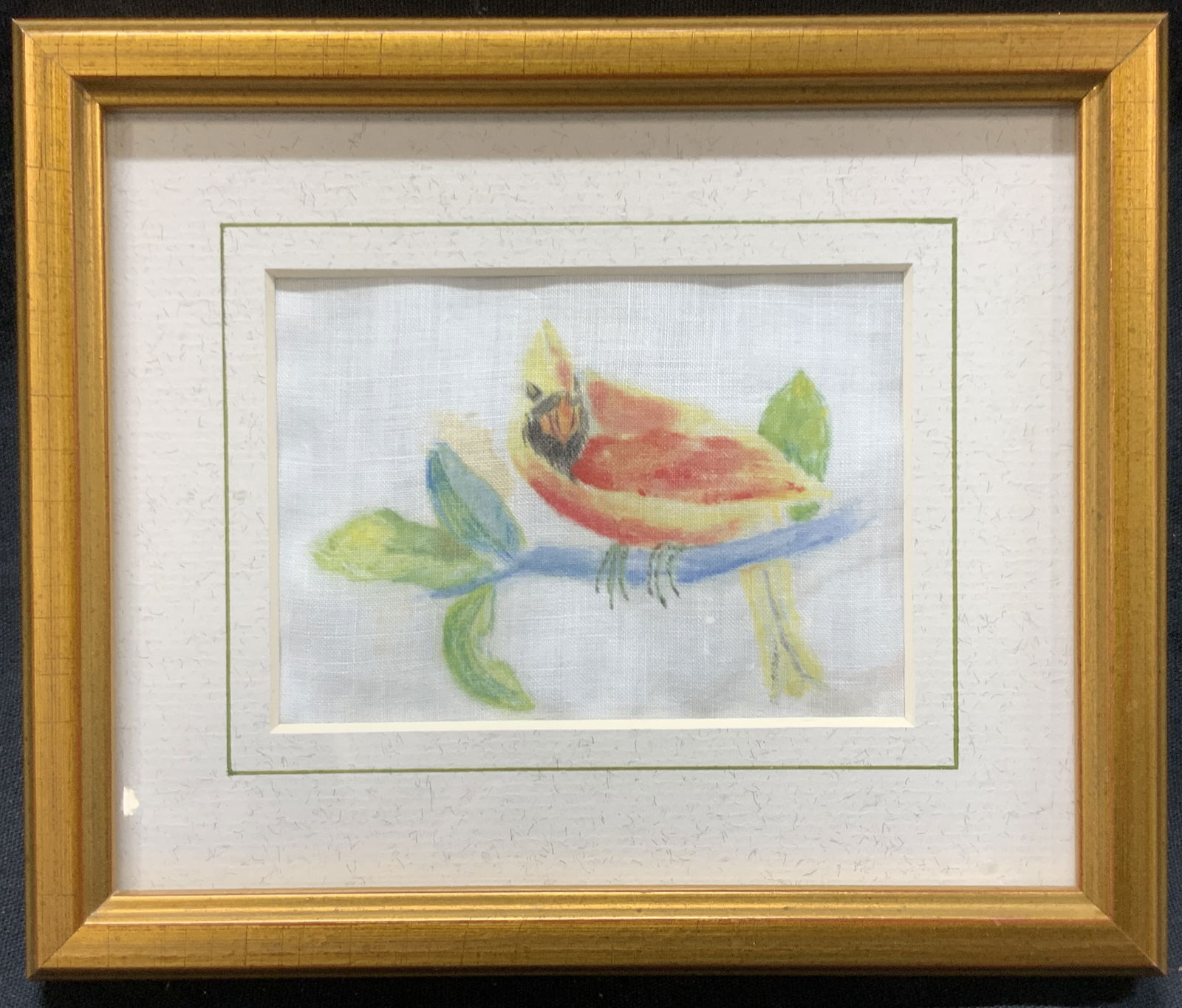 Hand Painted Bird On Linen (1 of 6)