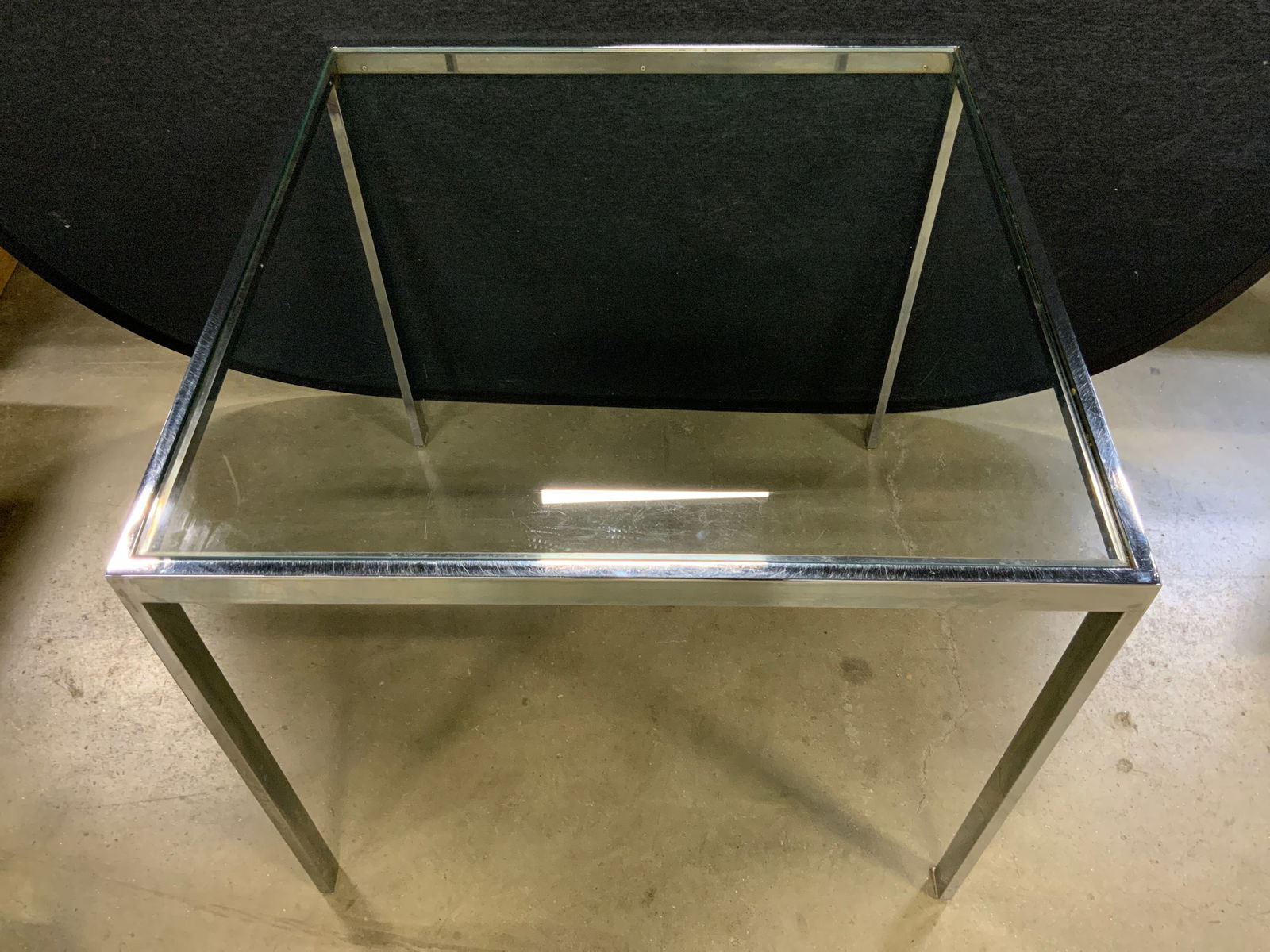 Industrial Modern Chrome Frame Glass Top Table (1 of 6)