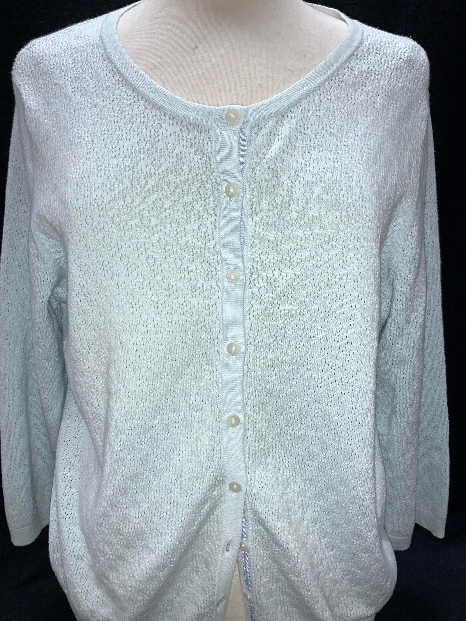 Talbots Light Blue Pima Cotton Button Cardigan (1 of 6)