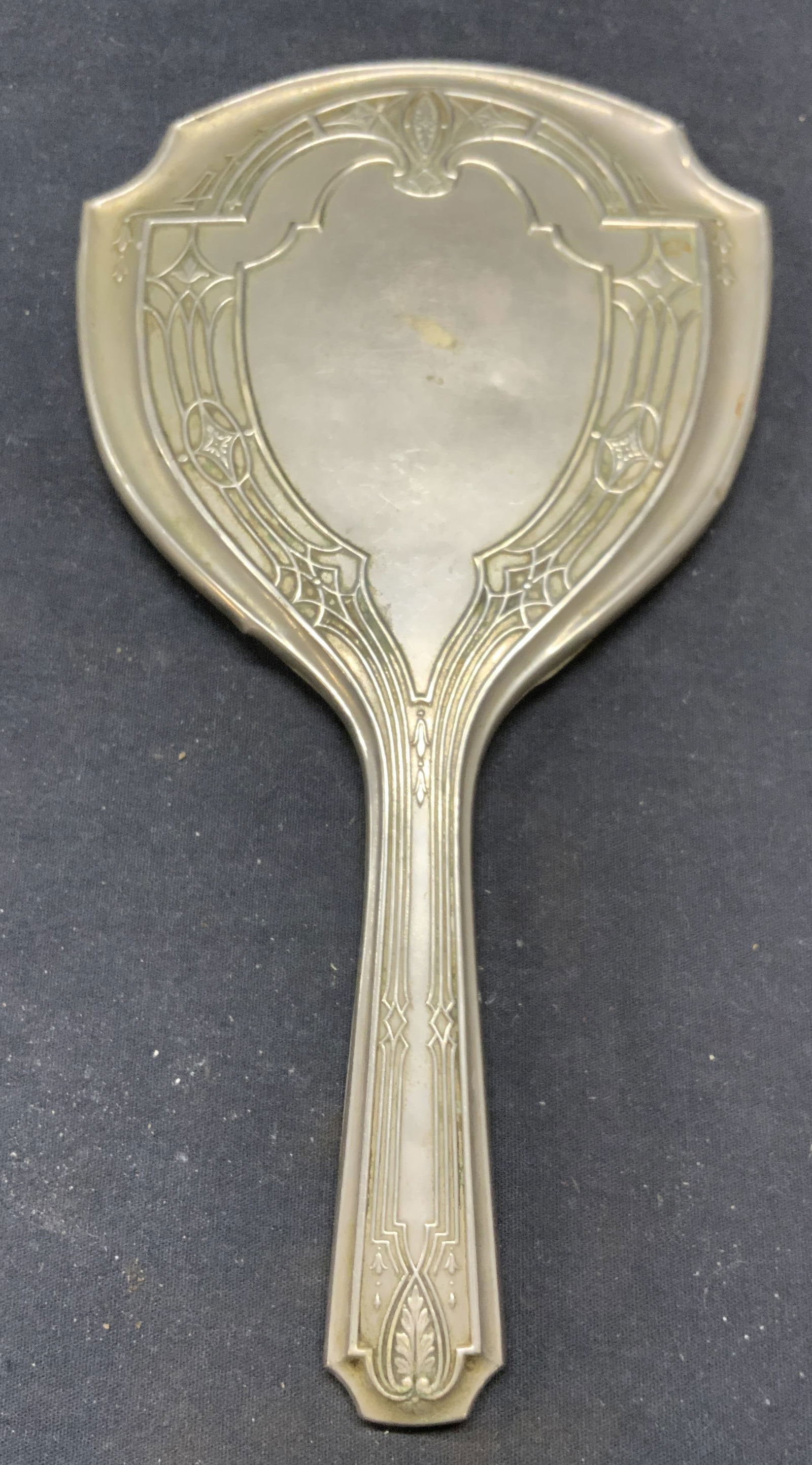 Vintage Silver Tone Vanity Hand Mirror (1 of 6)