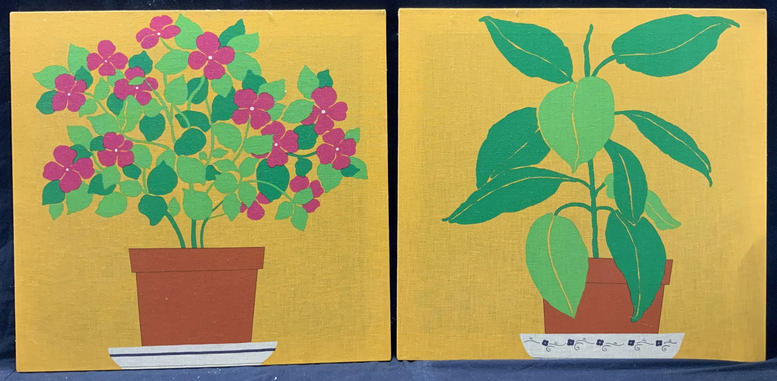 2 Stretched Floral Fabric Panels (1 of 8)