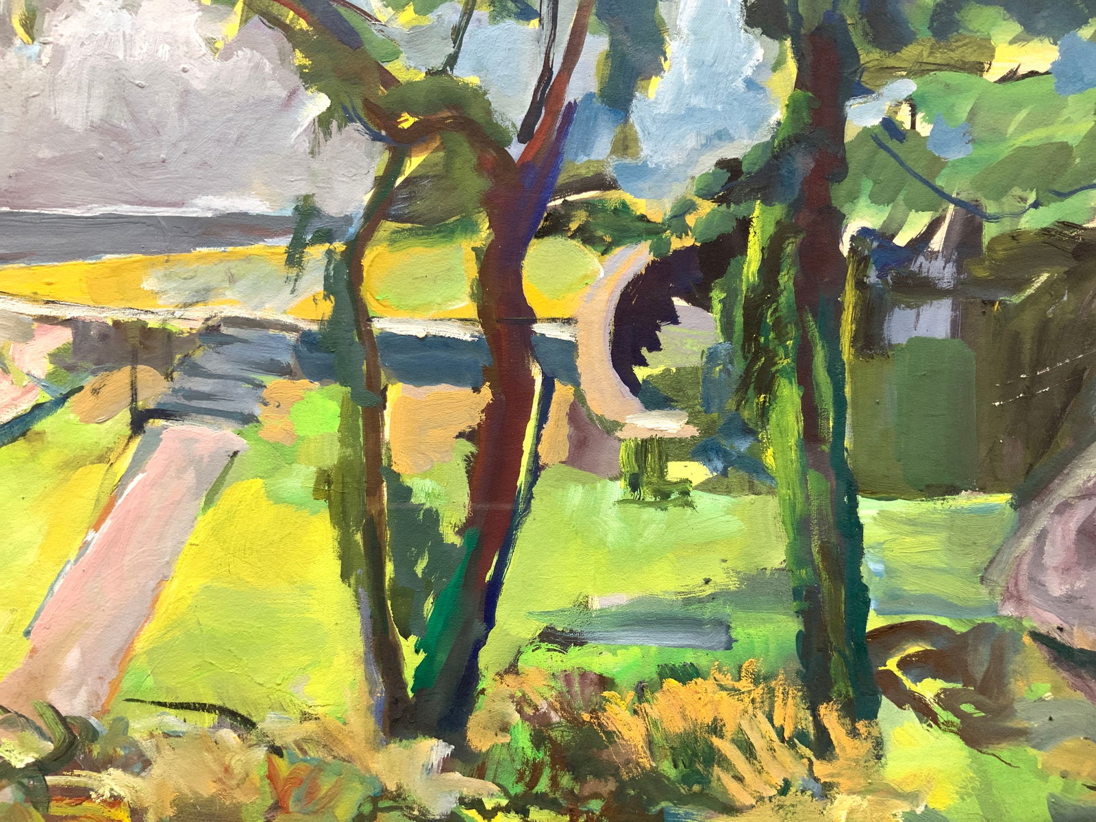 Acrylic On Board Abstract Landscape Painting (1 of 10)