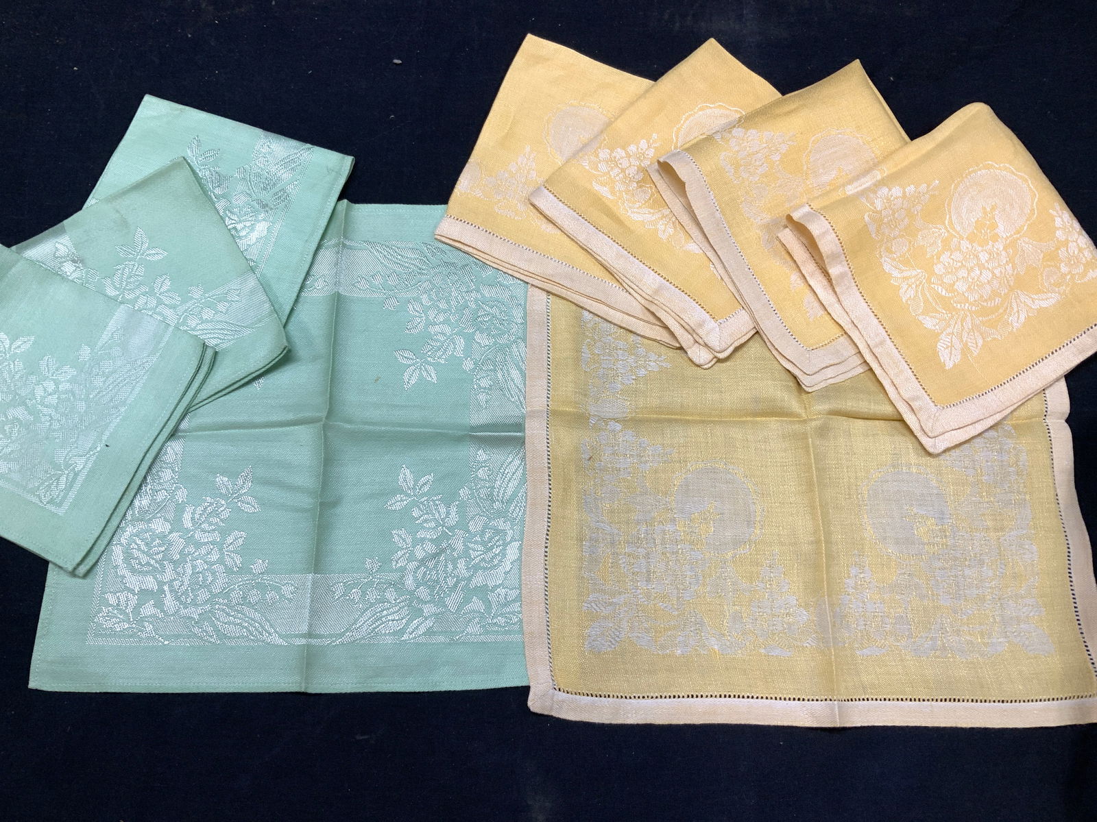 Green and Yellow Jacquard Napkins, 9 (1 of 6)