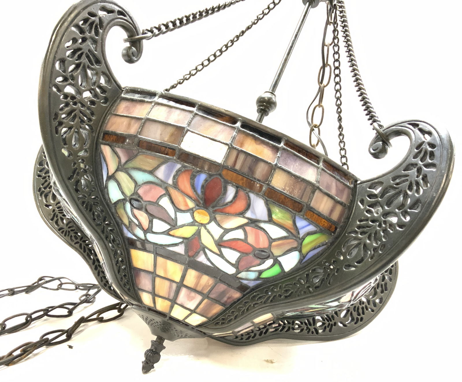 Slag Glass Pendent Ceiling Lamp (1 of 13)