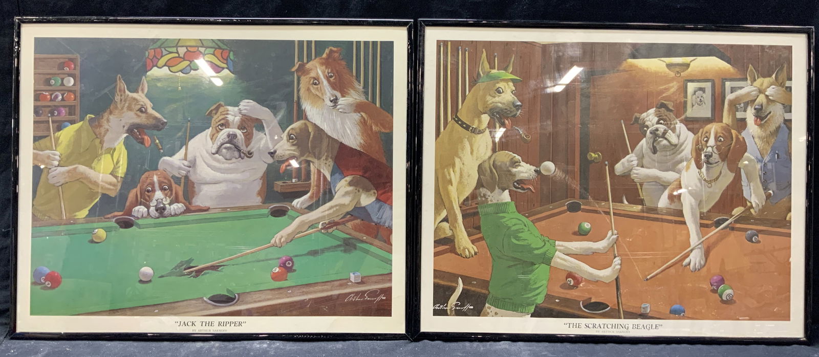 2 Framed Arthur Sarnoff Anthropomorphic Dog Lithos (1 of 8)