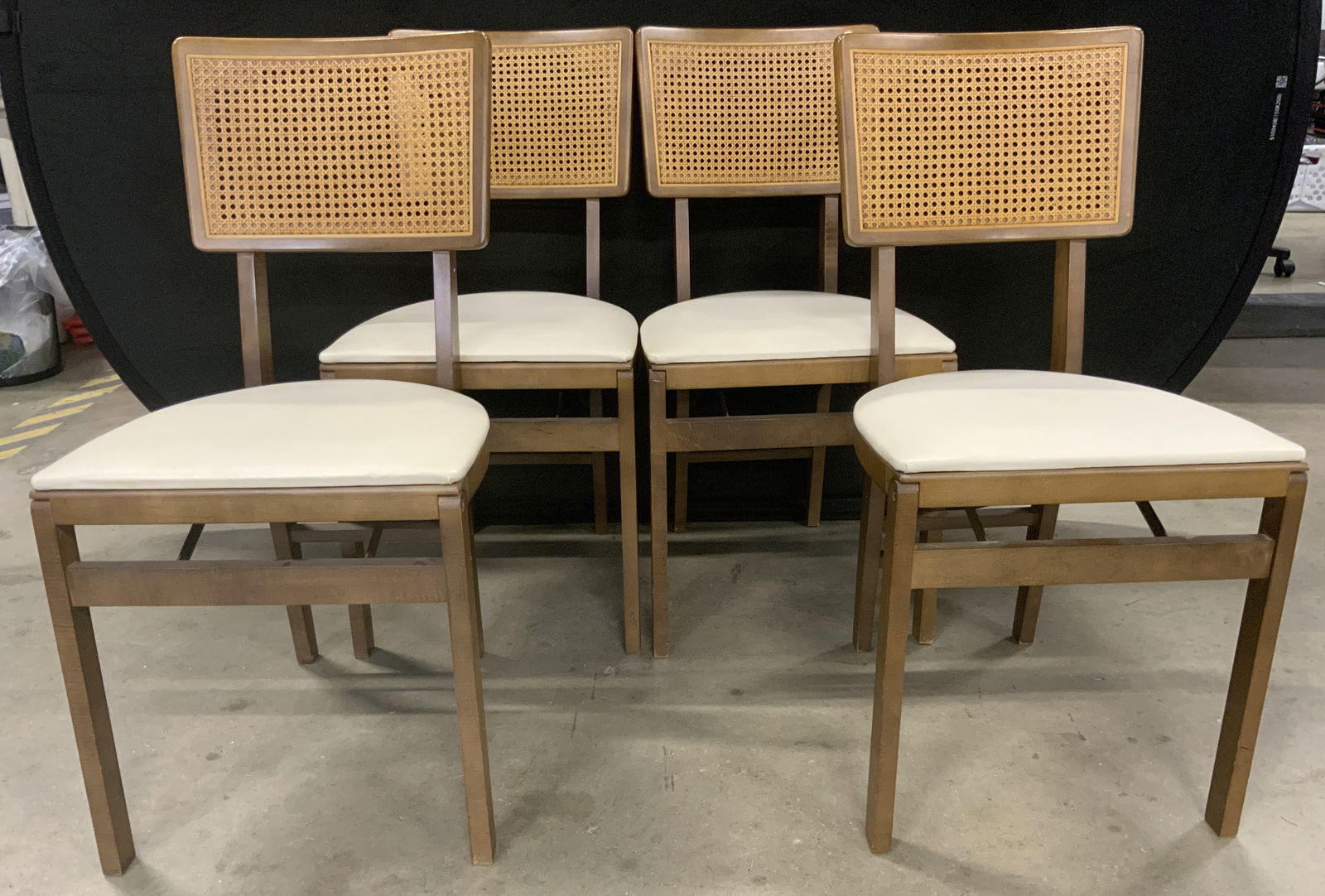 Set 4 STAKMORE Caned Back Folding Chairs (1 of 13)