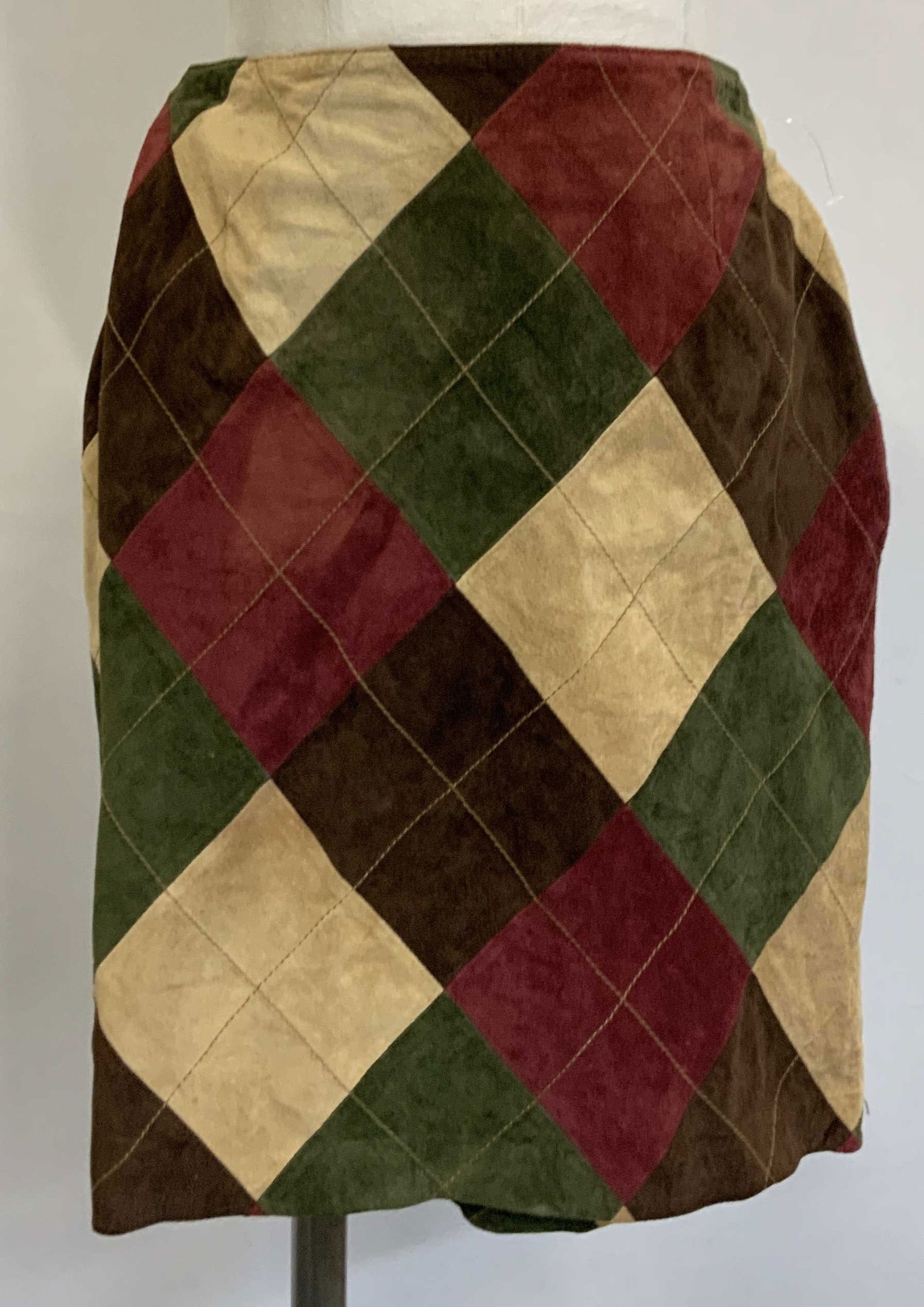 Lord & Taylor Argyle Suede Skirt (1 of 6)