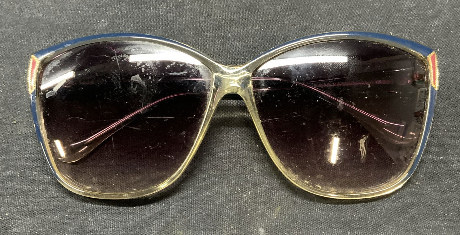 Vintage Yves Saint Laurent Blue Sunglasses (1 of 7)