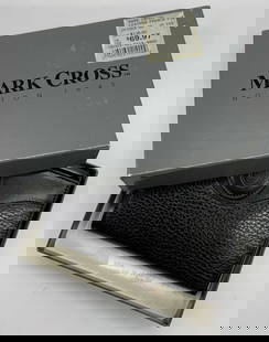 NIB MARK CROSS Italian Black Leather Wallet: New in box MARK CROSS French Black Leather Wallet. Contained in original box with original price tags. Purchased at CENTURY 21, original price was $135. Wallet has storage to interior for cards / mone