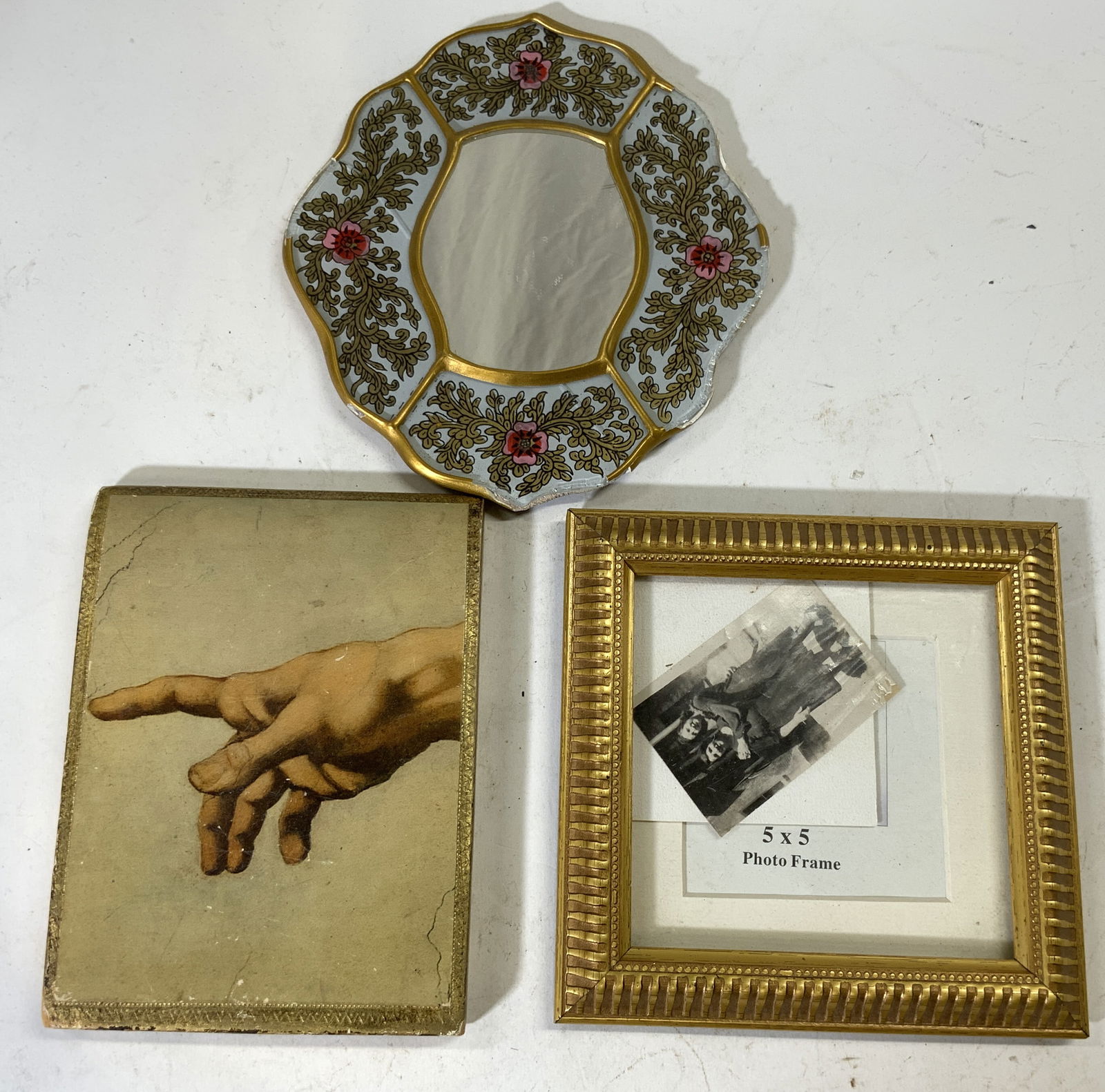 Lot 3 Vintage Mirror, Frame, & Religious Icon (1 of 6)