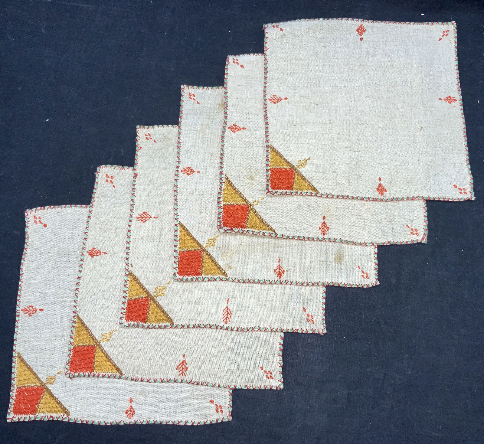 Set 6 Hand Stitched Table Linens (1 of 8)
