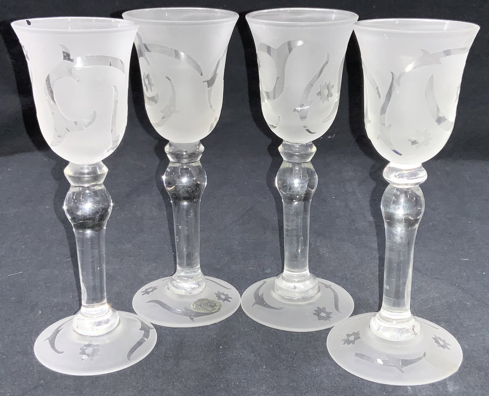 Set 4 Frosted Glass Stemware, Venezia (1 of 7)