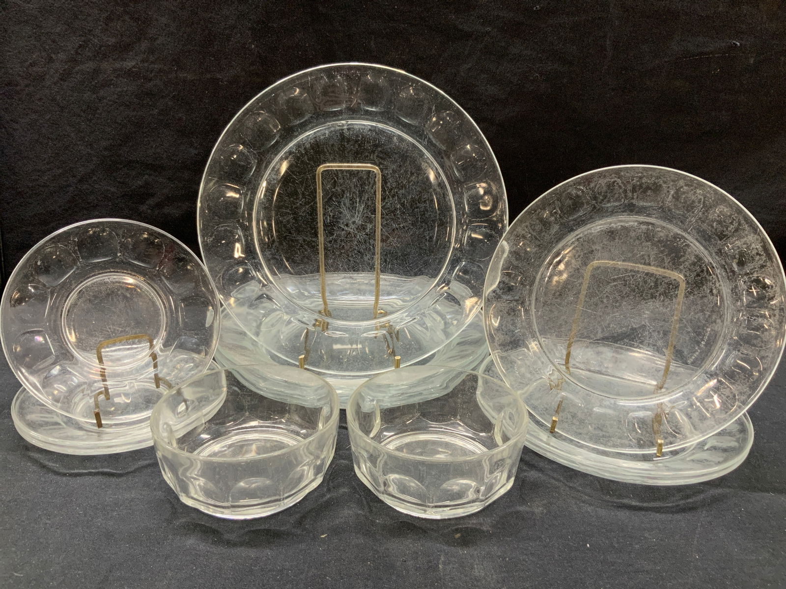 Set ARCOROC 12 Clear Glass Dishes, France (1 of 9)