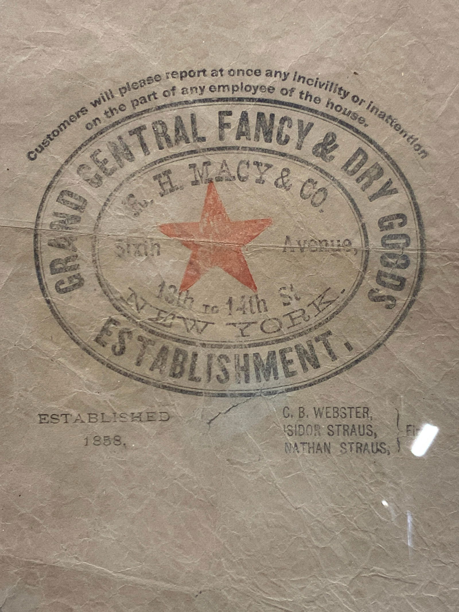 Antique Macy & Co. Framed Stamped Paper (1 of 10)
