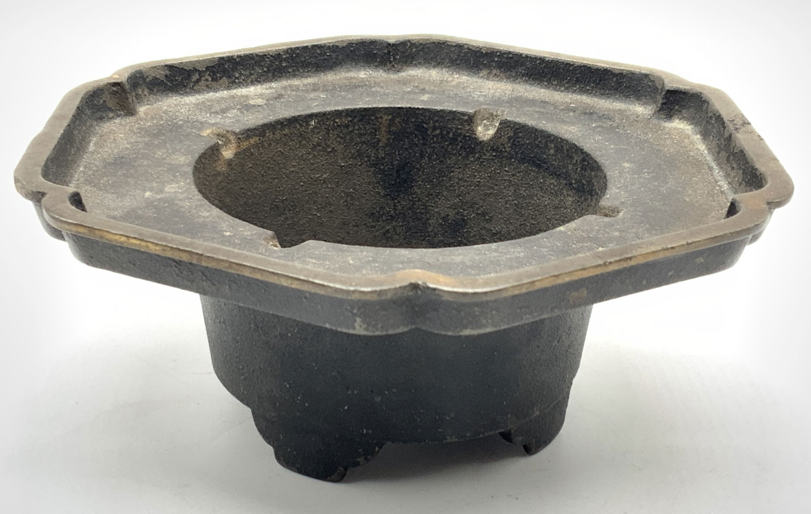 Asian Patinas Brass Footed Planter/ Vessel, Japan (1 of 7)