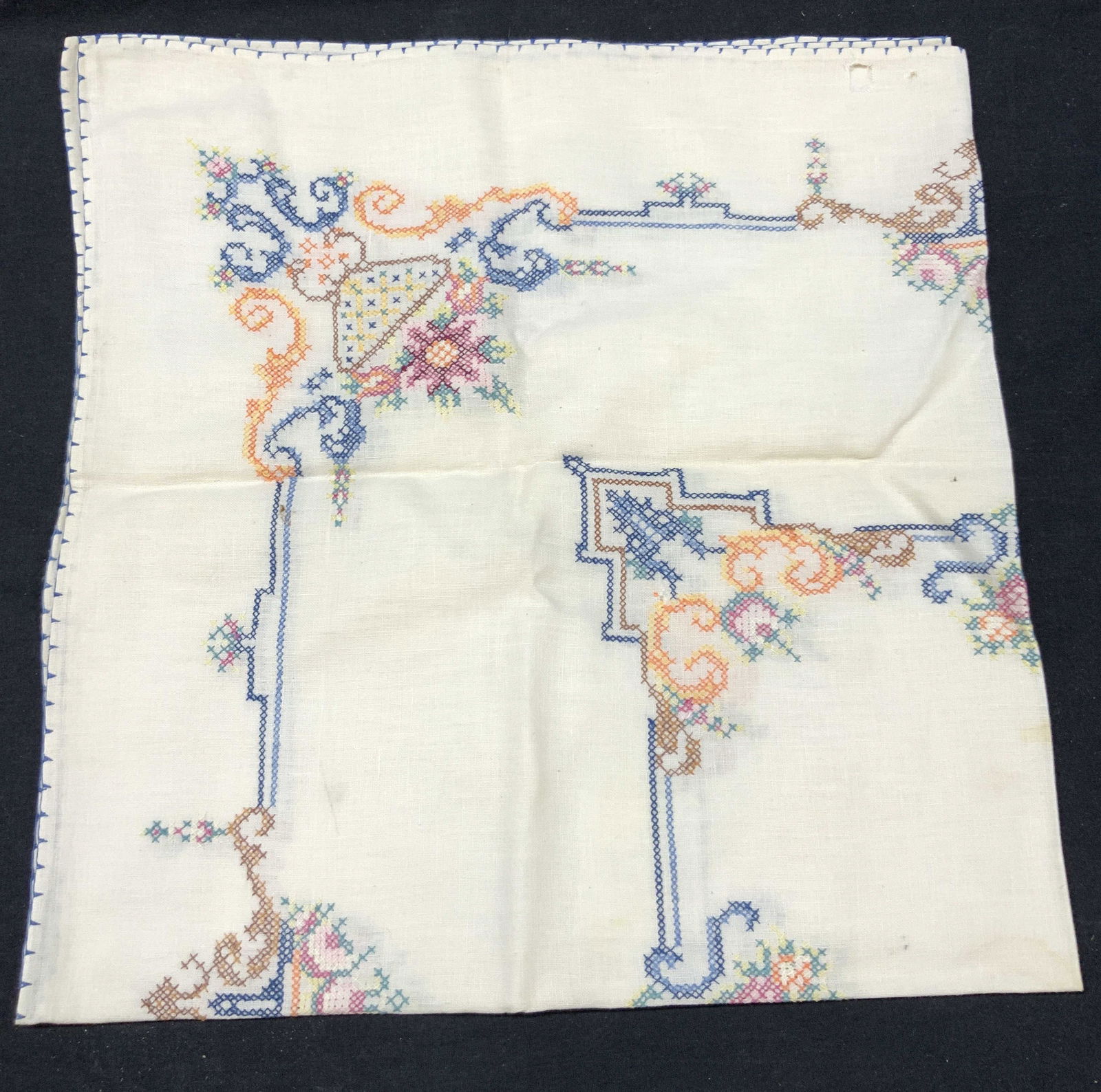 Vintage Hand Cross Stitched Tablecloth (1 of 9)
