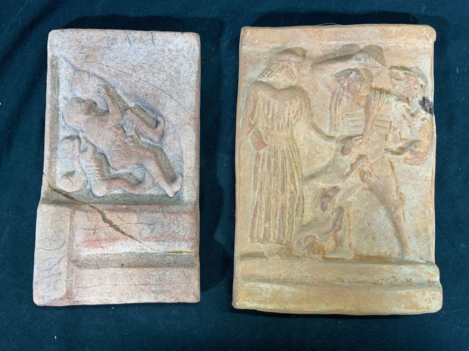 Lot 2 Vintage Carved Terra Cotta Plaques (1 of 6)