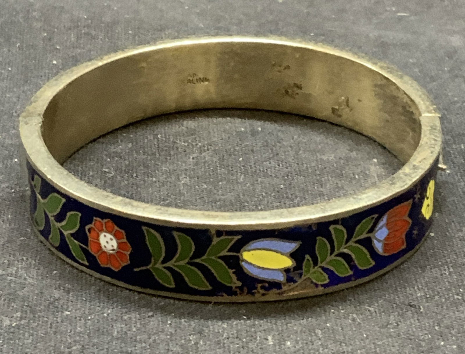 Signed Sterling Silver Enameled Bracelet (1 of 6)