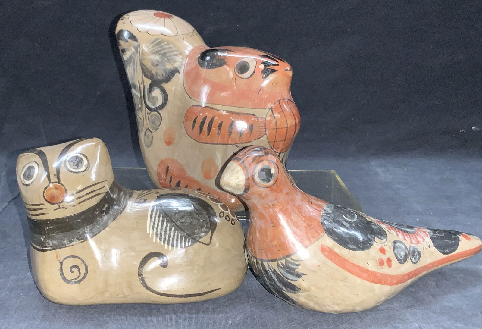 3 Hand Painted Folk Art Pottery Figurals Mexico (1 of 9)
