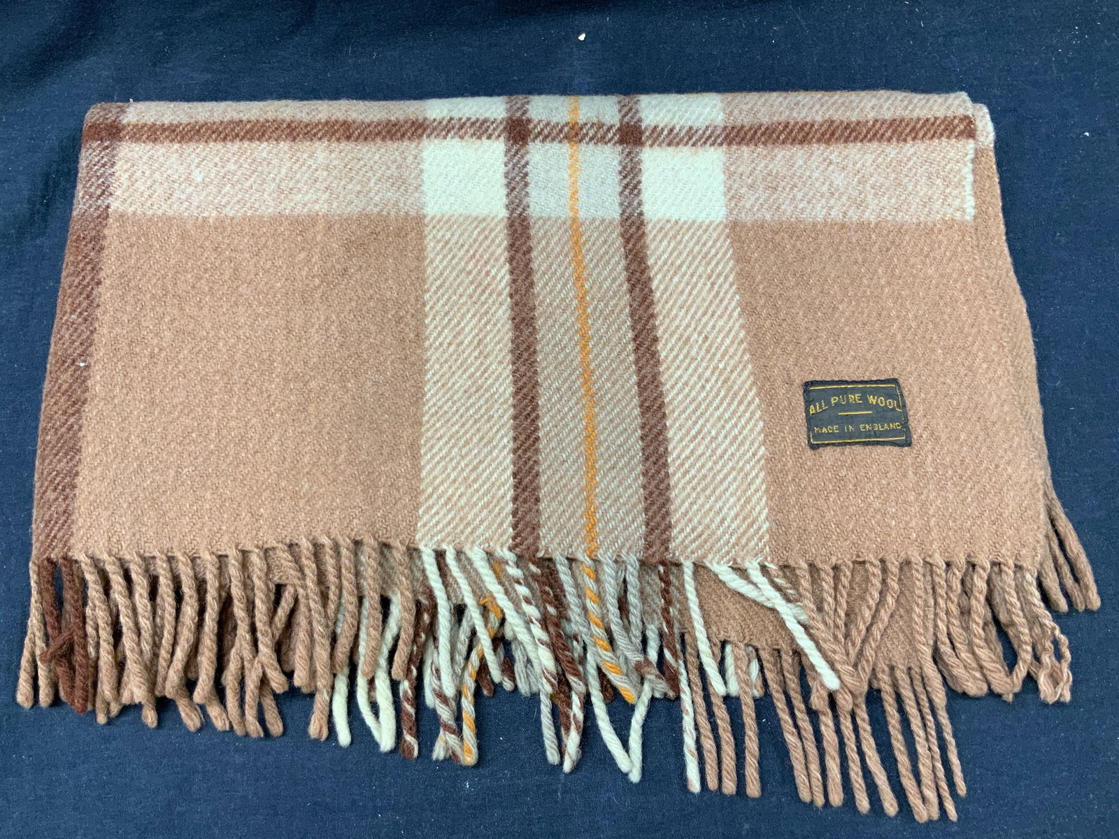 All Pure Wool Fringe Lap Blanket England (1 of 6)