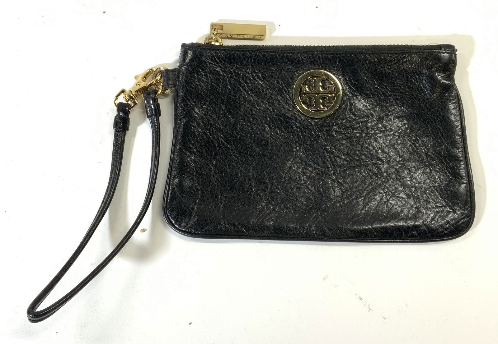 Tory Burch Black Leather Wristlet (1 of 6)