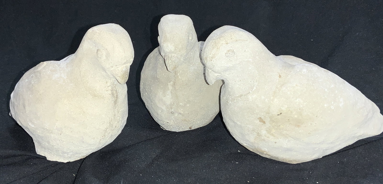 Set 3 Cement Birds Garden Statuary (1 of 7)